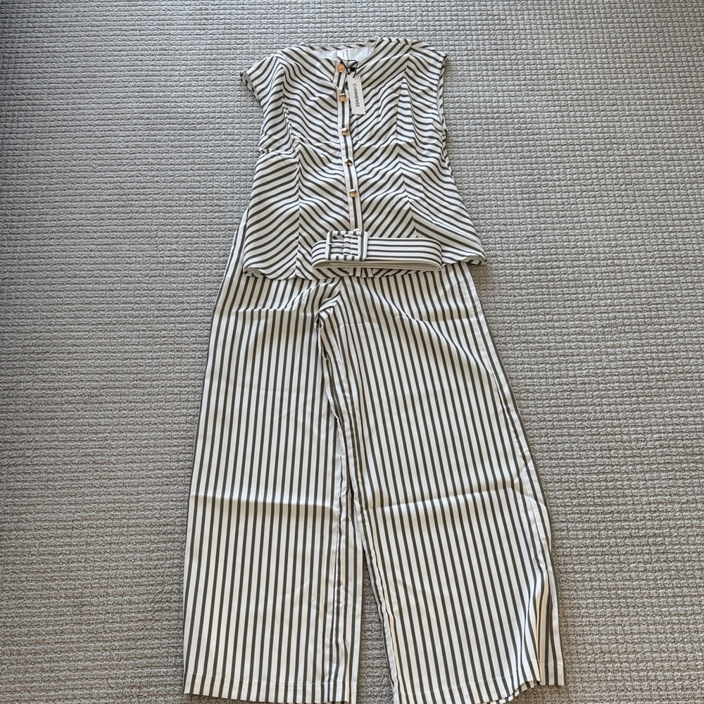 Commense Striped Blouse and Pants